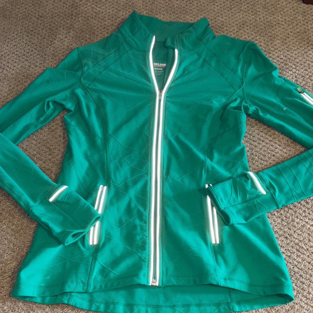 Kirkland Signature Women's Green Reflective Details Jacket SZ M